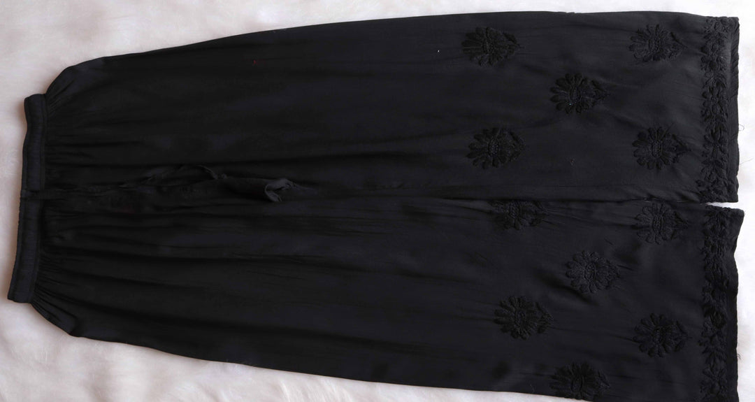 HOOR BLACK RAYON KURTA PANT SET