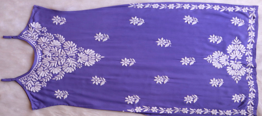 RUHI PURPLE SLEEVELESS RAYON KURTA