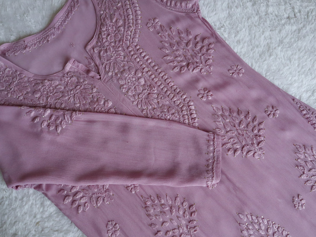 Liyaana Dusty Purple Viscose Georgette Kurta