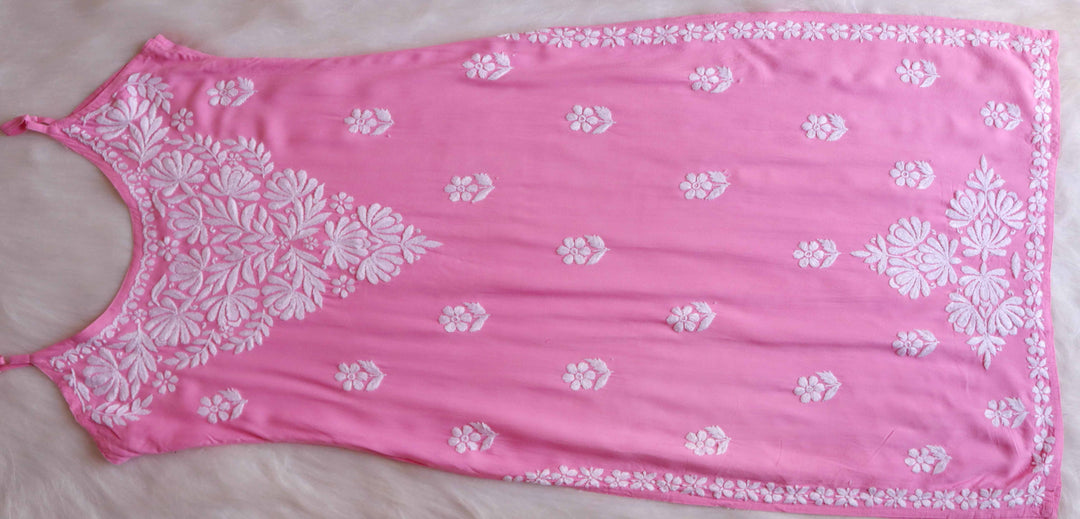 RUHI BABY PINK SLEEVELESS RAYON KURTA