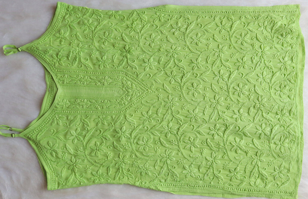 LILY LIME GREEN VISCOSE STRAPPY KURTA
