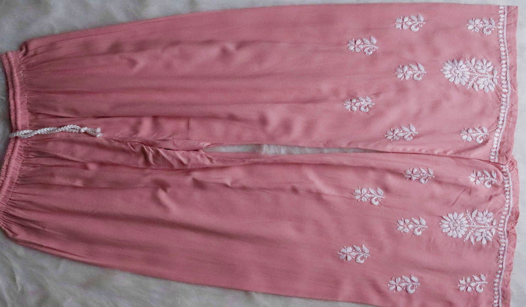 ZAINAB ROSE PINK RAYON KURTA PANT SET
