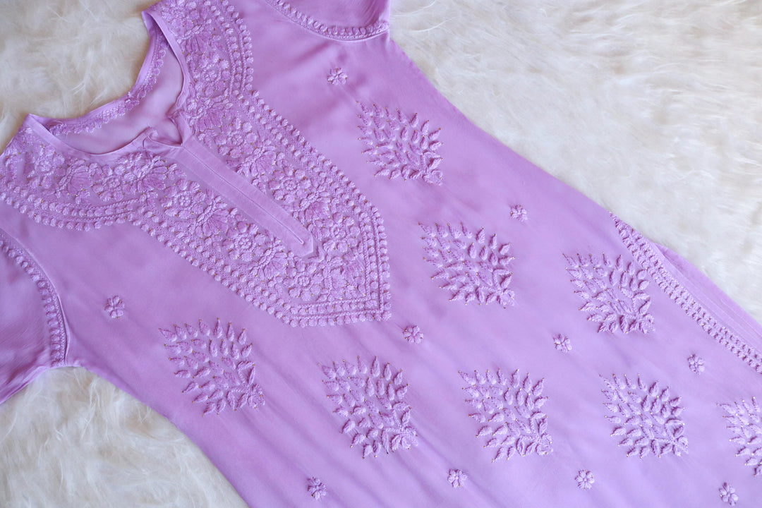 Liyaana Lavender Viscose Georgette Kurta