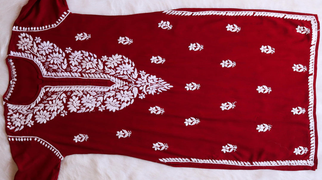 ZOYA MAROON LONG RAYON KURTA