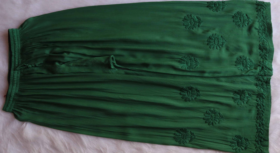 HOOR DEEP GREEN RAYON KURTA PANT SET