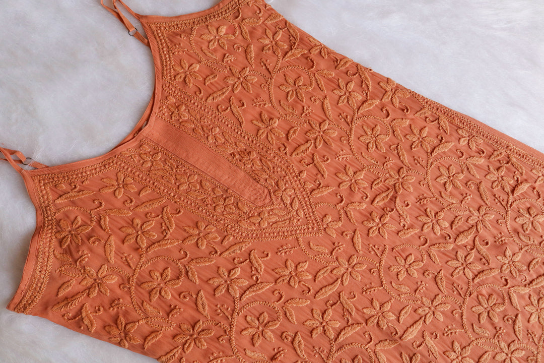 LILY ROSE BROWN VISCOSE STRAPPY KURTA