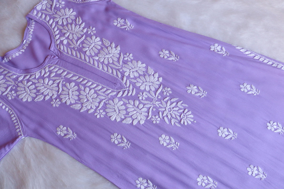 ZOYA LAVENDER LONG RAYON KURTA