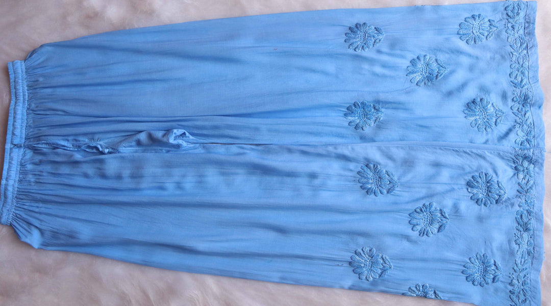 HOOR ICE BLUE RAYON KURTA PANT SET