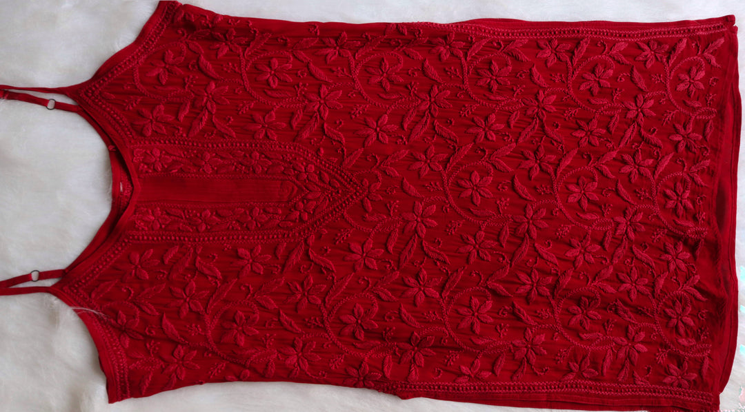 LILY MAROON VISCOSE STRAPPY KURTA