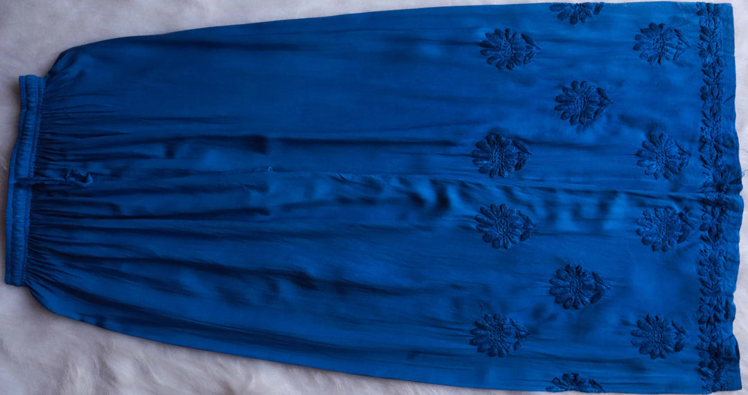 HOOR ROYAL BLUE RAYON KURTA PANT SET