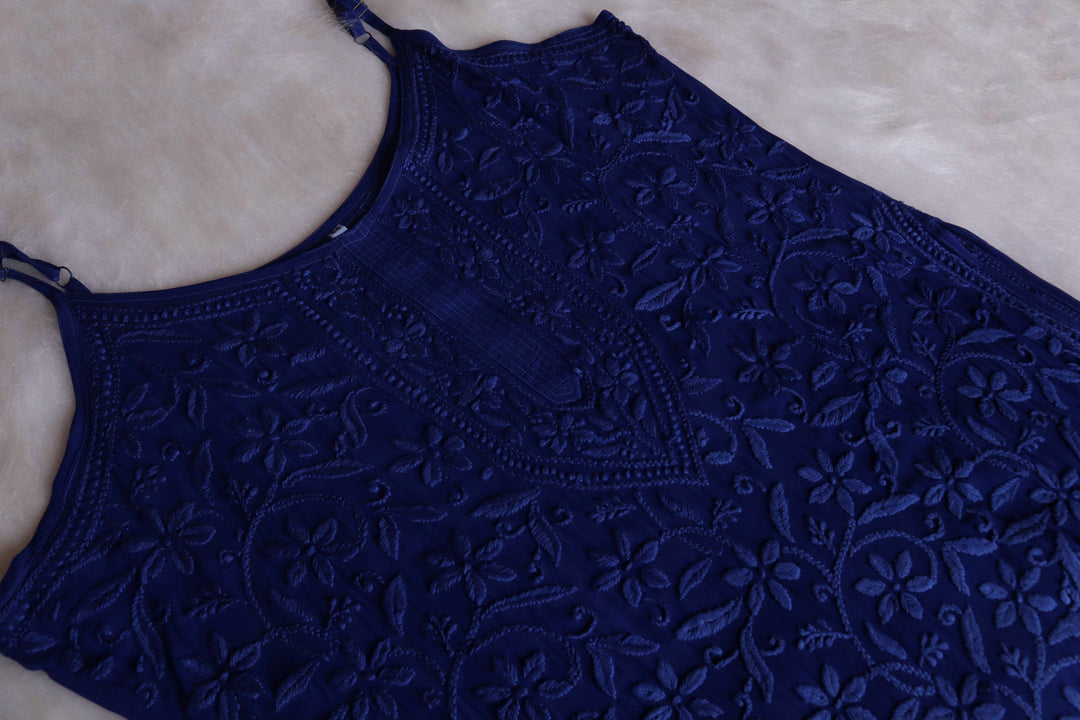 LILY ROYAL BLUE VISCOSE STRAPPY KURTA