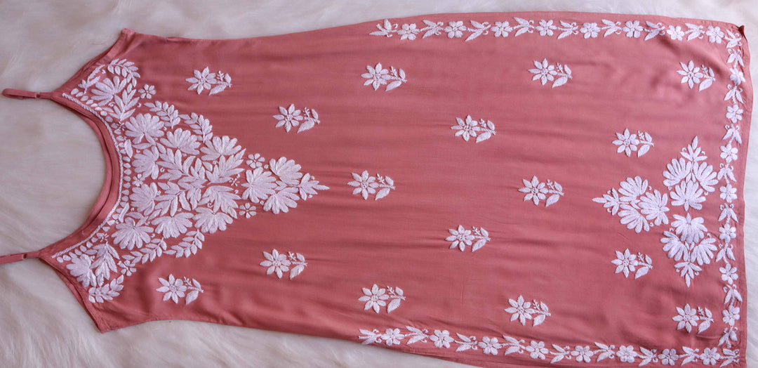 RUHI ROSE BROWN SLEEVELESS RAYON KURTA