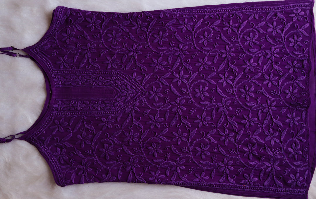 LILY DEEP PURPLE VISCOSE STRAPPY KURTA