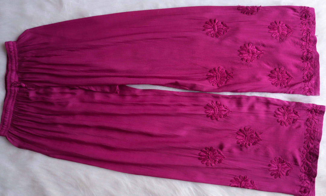 HOOR DEEP PINK RAYON KURTA PANT SET