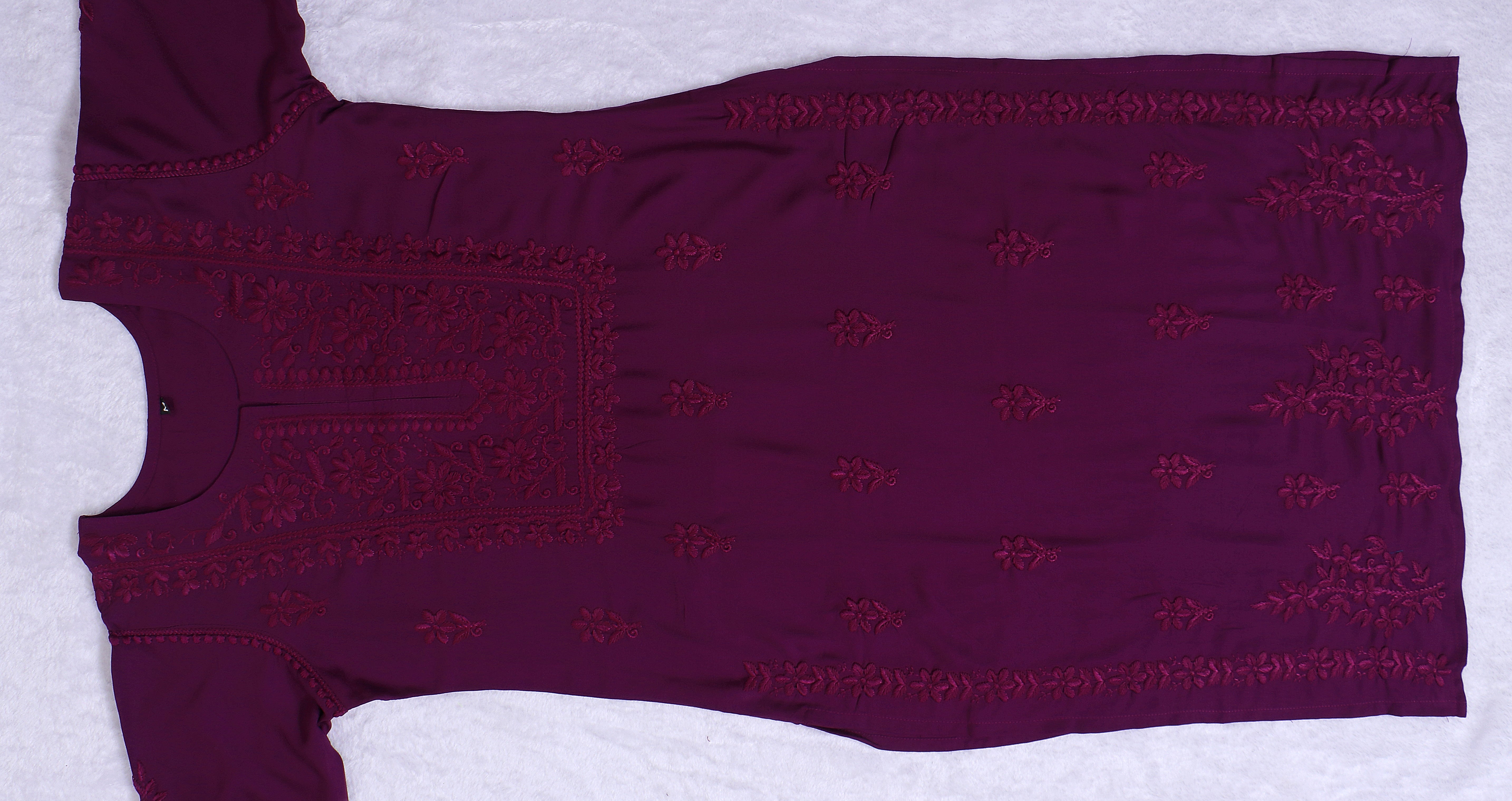 HAYA PURPLE RAYON KURTA PANT SET