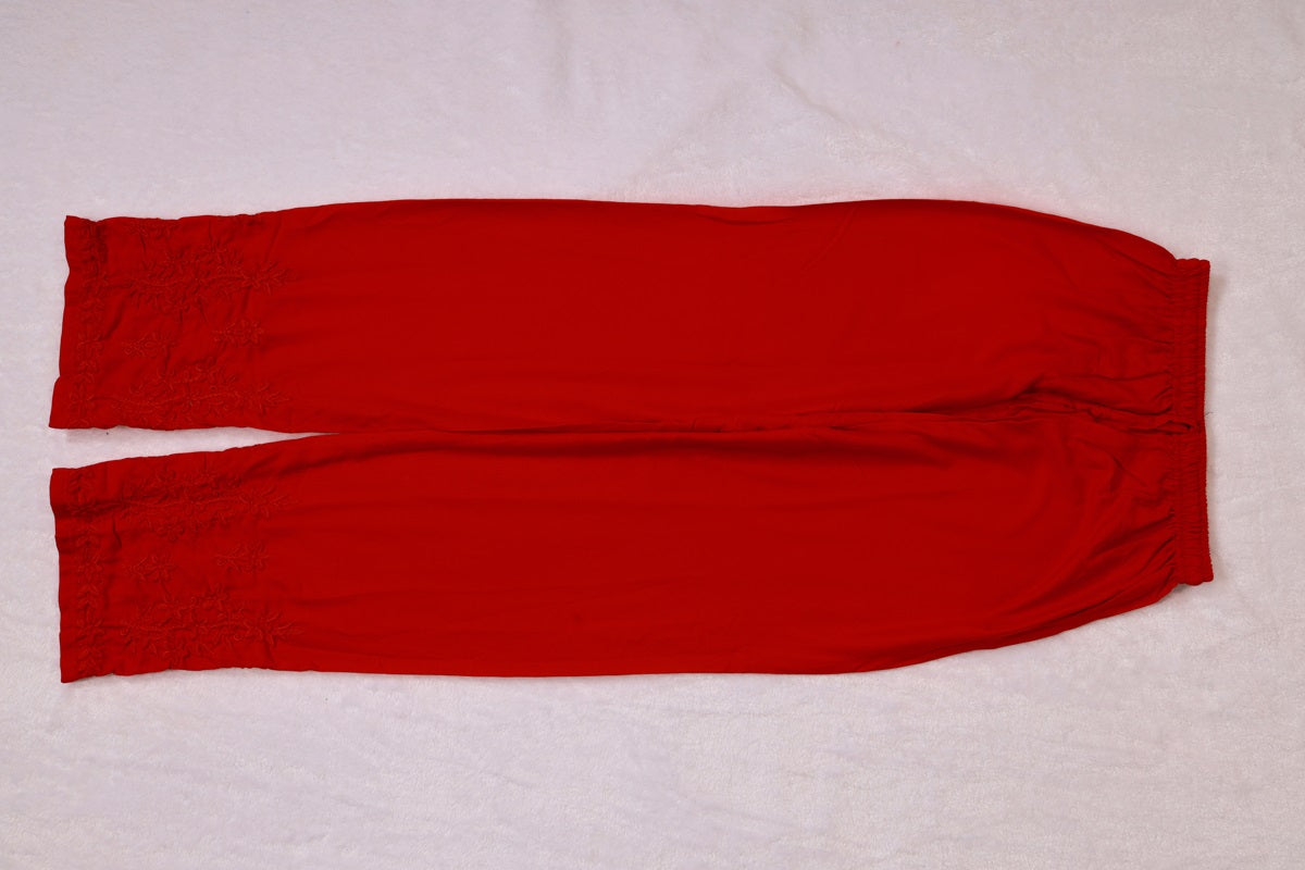 HAYA RED RAYON KURTA PANT SET