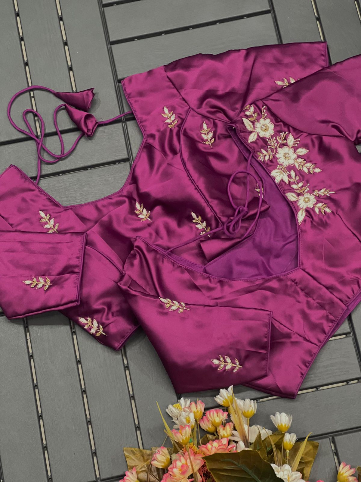 Brinda Hand work Purple Blouse