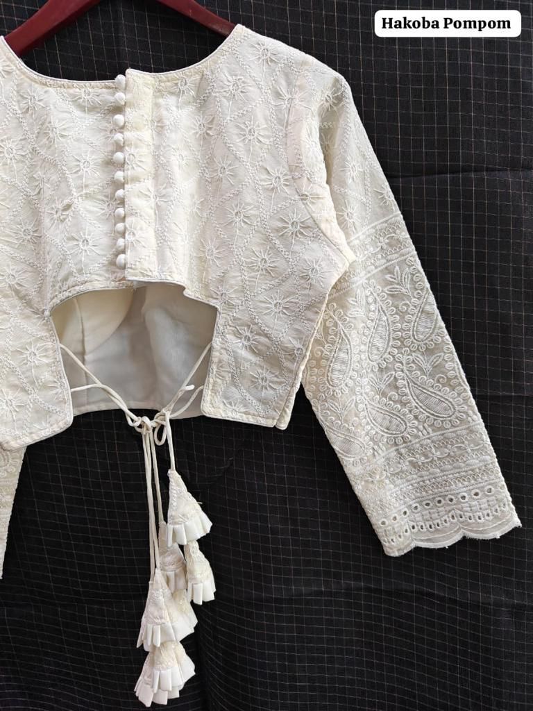 Ivory Off White Camric Hakoba Blouse