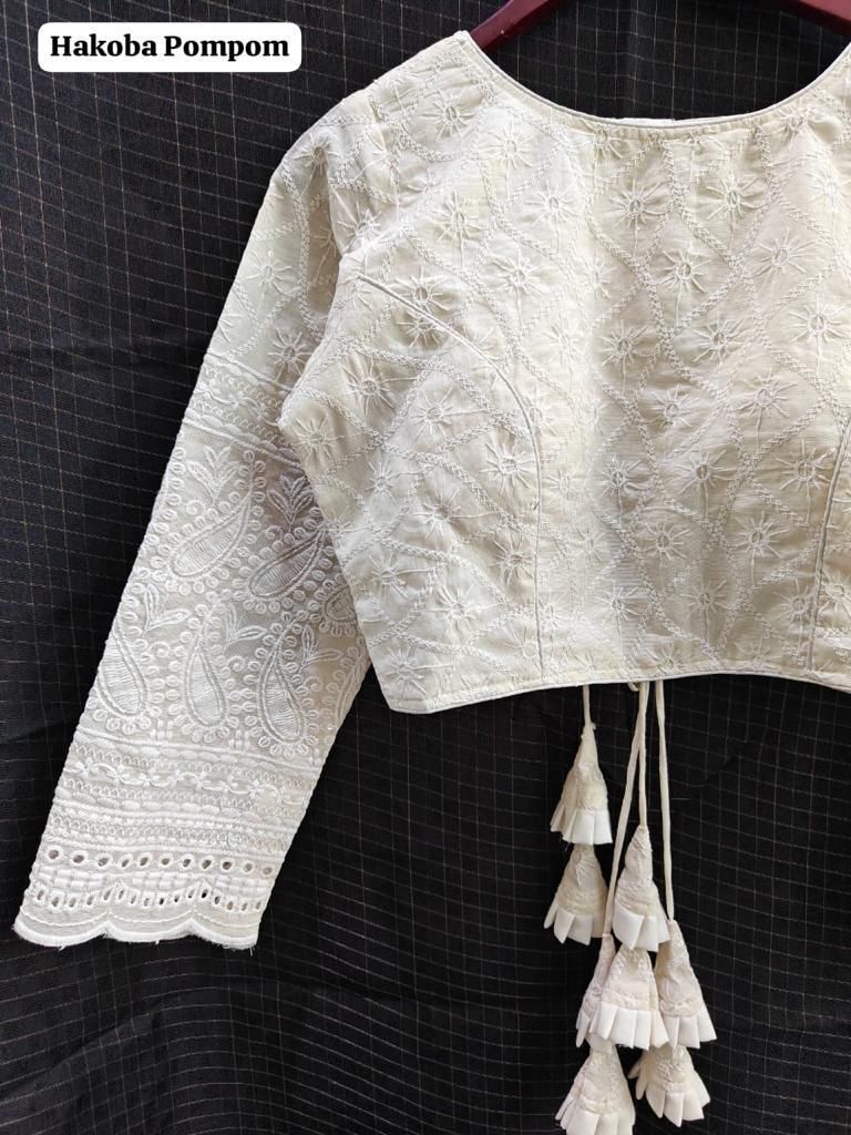 Ivory Off White Camric Hakoba Blouse