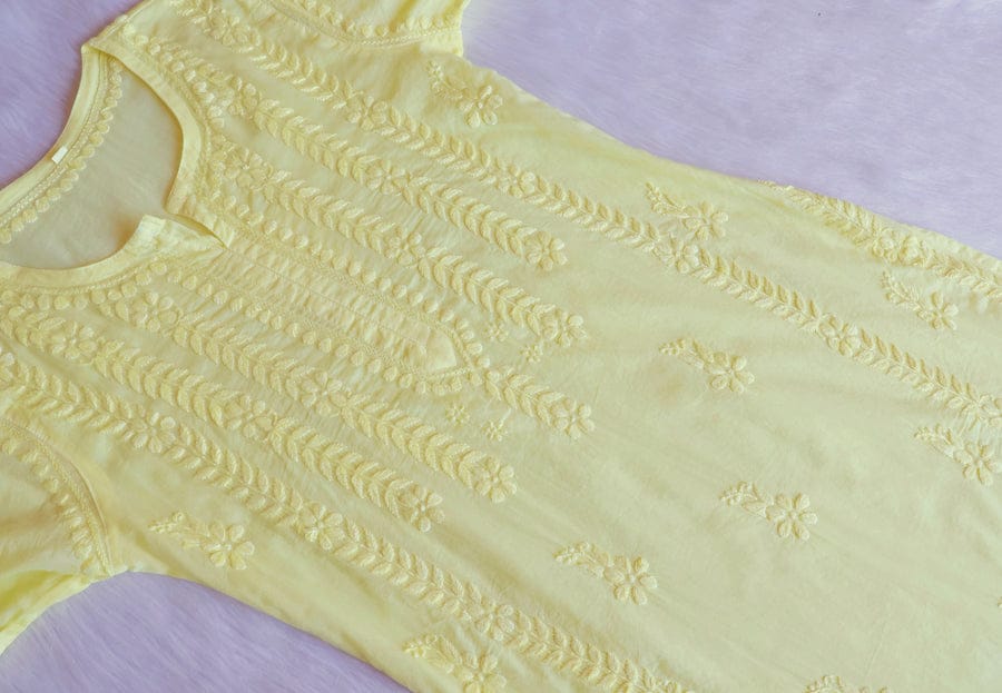 TANVI YELLOW PURE COTTON KURTA