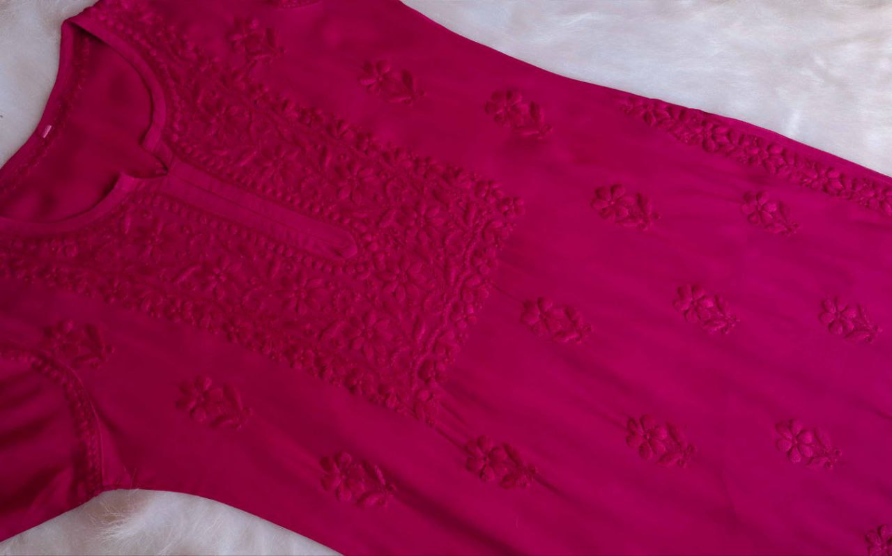 HAYA RANI PINK RAYON KURTA PANT SET
