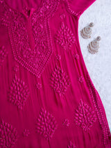 Liyaana Rani Pink Viscose Georgette Kurta