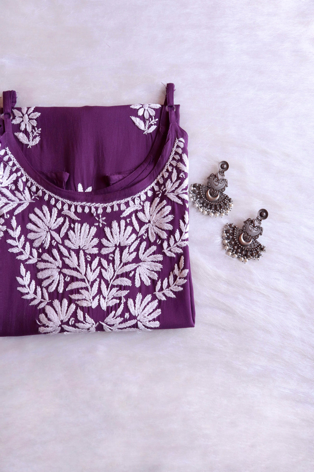 RUHI DUSTY PURPLE SLEEVELESS RAYON KURTA
