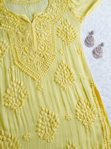 Liyaana Yellow Viscose Georgette Kurta