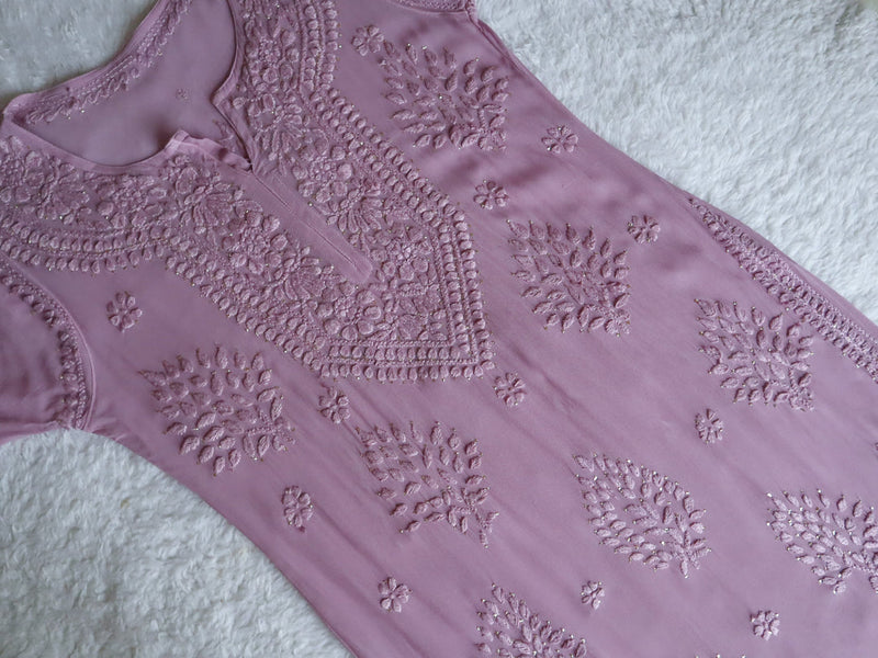 Liyaana Dusty Purple Viscose Georgette Kurta