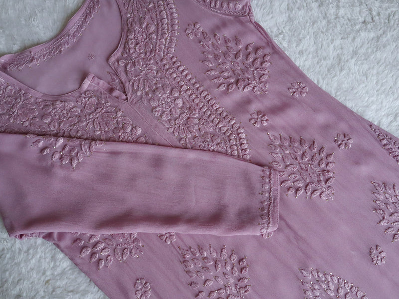 Liyaana Dusty Purple Viscose Georgette Kurta