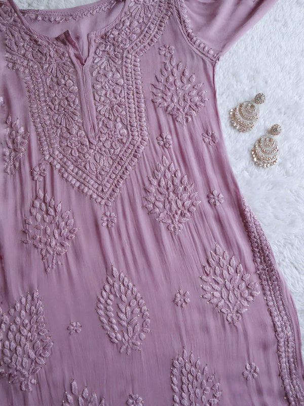 Liyaana Dusty Purple Viscose Georgette Kurta