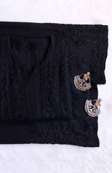 HAYA BLACK RAYON KURTA PANT SET