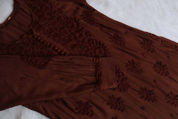 HASEENA BROWN RAYON KURTA