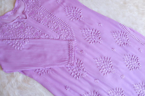 Liyaana Lavender Viscose Georgette Kurta