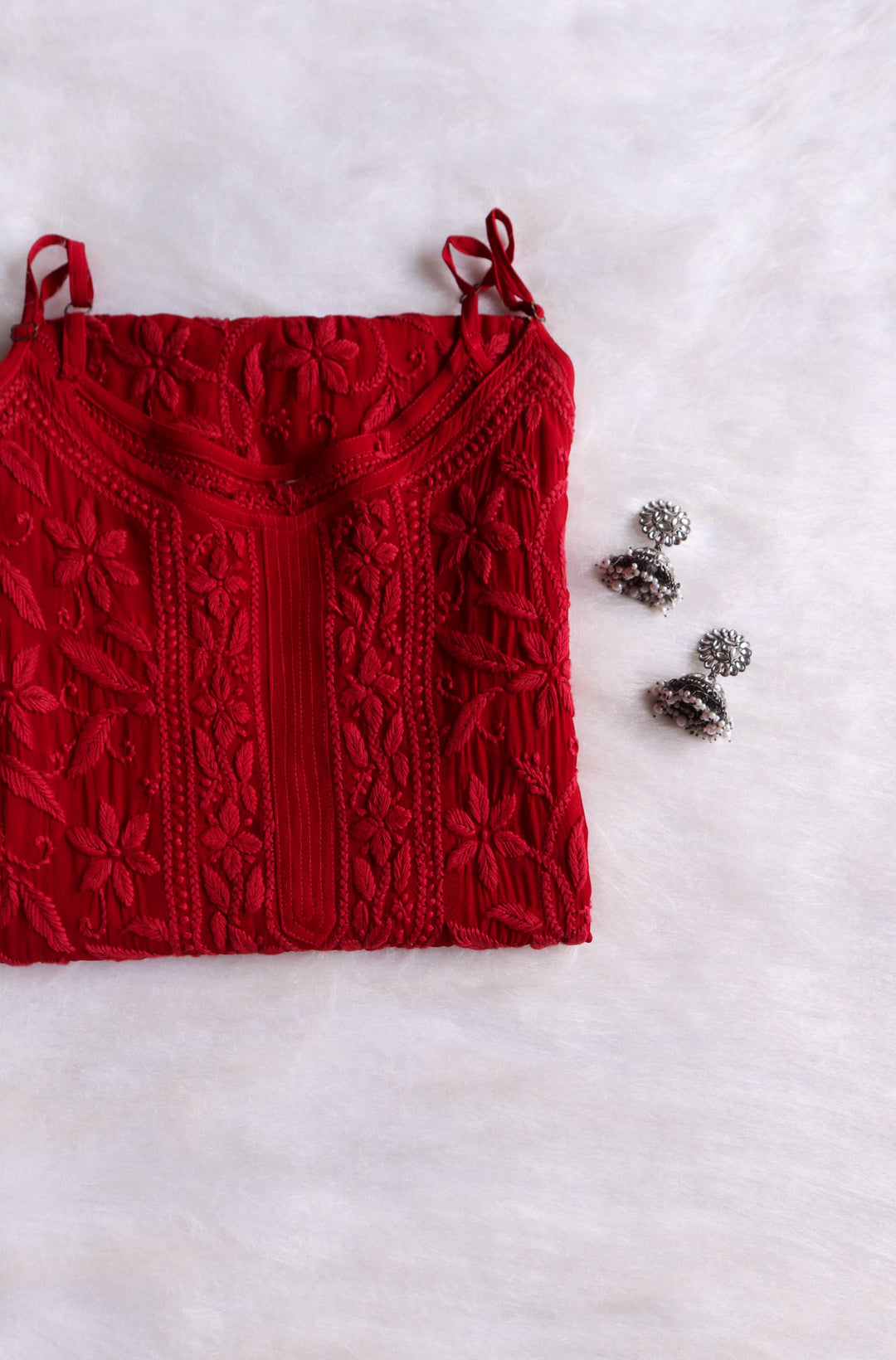 LILY MAROON VISCOSE STRAPPY KURTA
