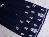 ZAINAB NAVY BLUE RAYON KURTA PANT SET