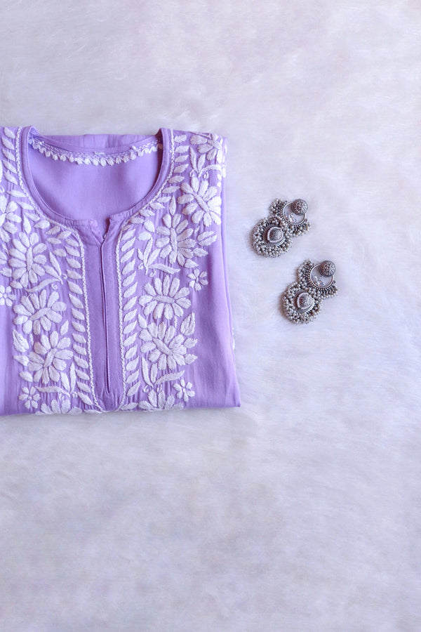 ZOYA LAVENDER LONG RAYON KURTA