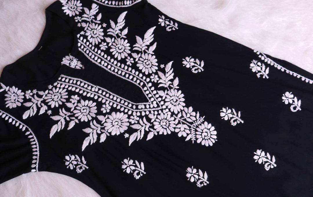 ZAINAB BLACK RAYON KURTA PANT SET
