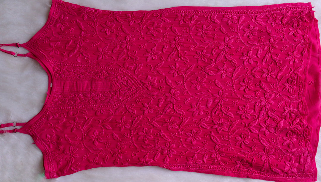 LILY DEEP PINK VISCOSE STRAPPY KURTA