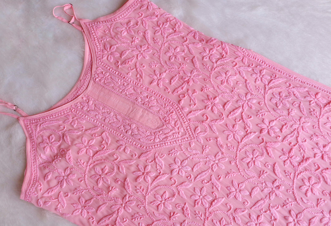 LILY BABY PINK VISCOSE STRAPPY KURTA