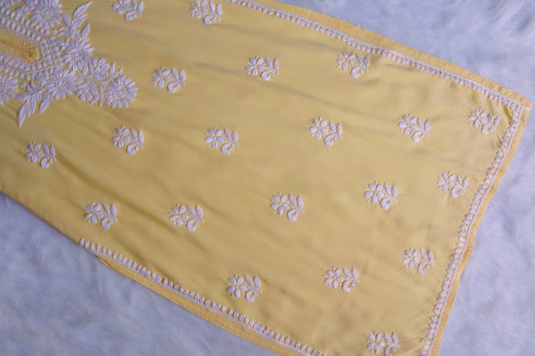 ZAINAB PASTEL YELLOW RAYON KURTA PANT SET