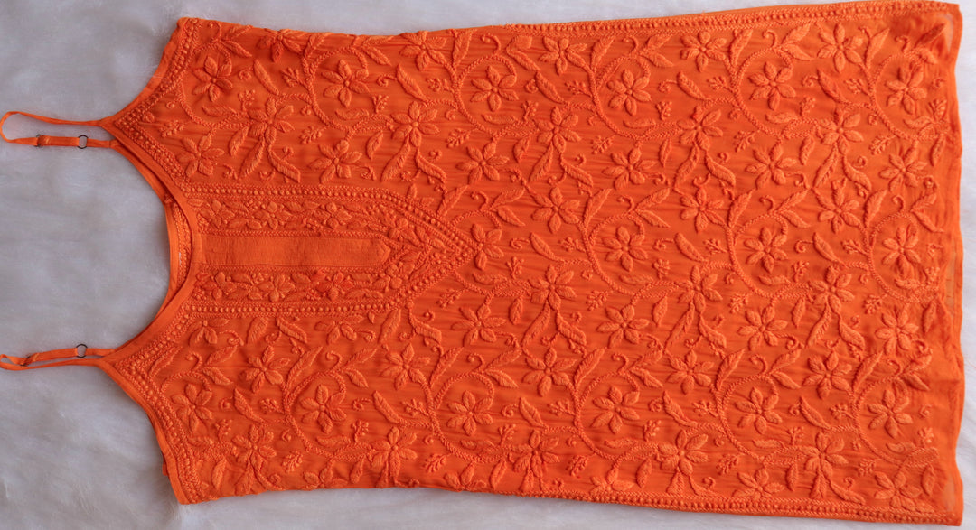 LILY ORANGE VISCOSE STRAPPY KURTA