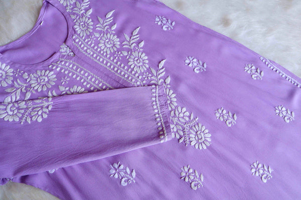 ZAINAB LAVANDER RAYON KURTA PANT SET