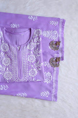 ZAINAB LAVANDER RAYON KURTA PANT SET