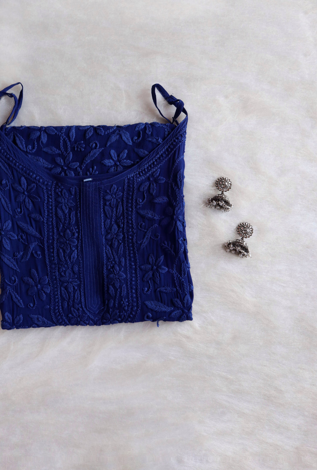 LILY ROYAL BLUE VISCOSE STRAPPY KURTA