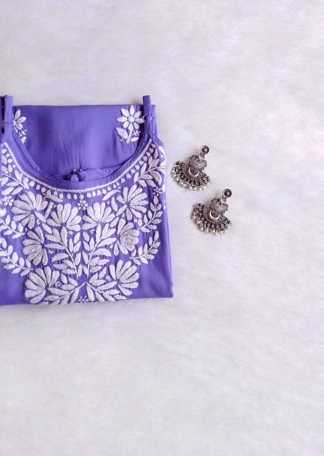 RUHI PURPLE SLEEVELESS RAYON KURTA