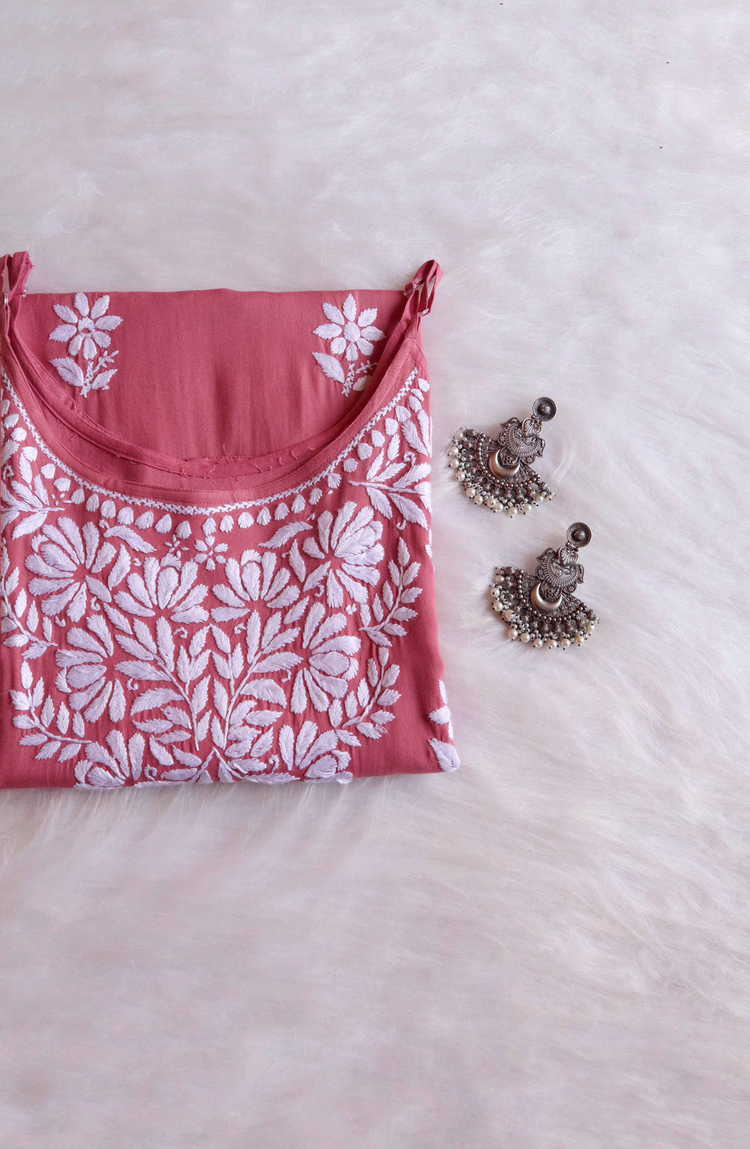 RUHI MAUVE PINK SLEEVELESS RAYON KURTA