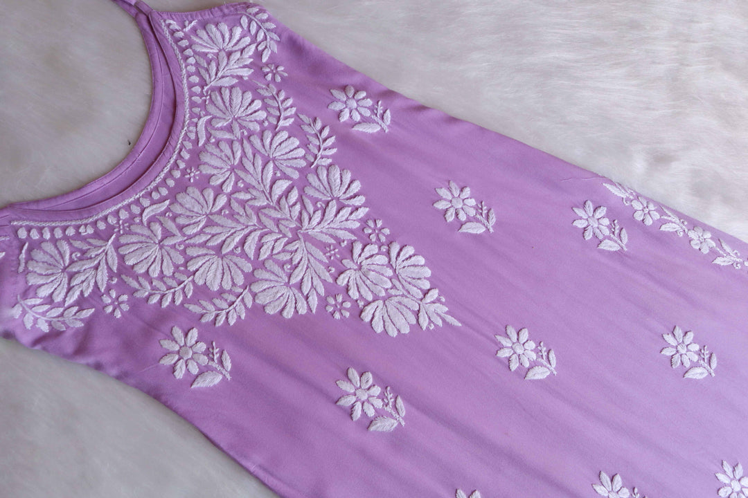 RUHI LAVENDER SLEEVELESS RAYON KURTA