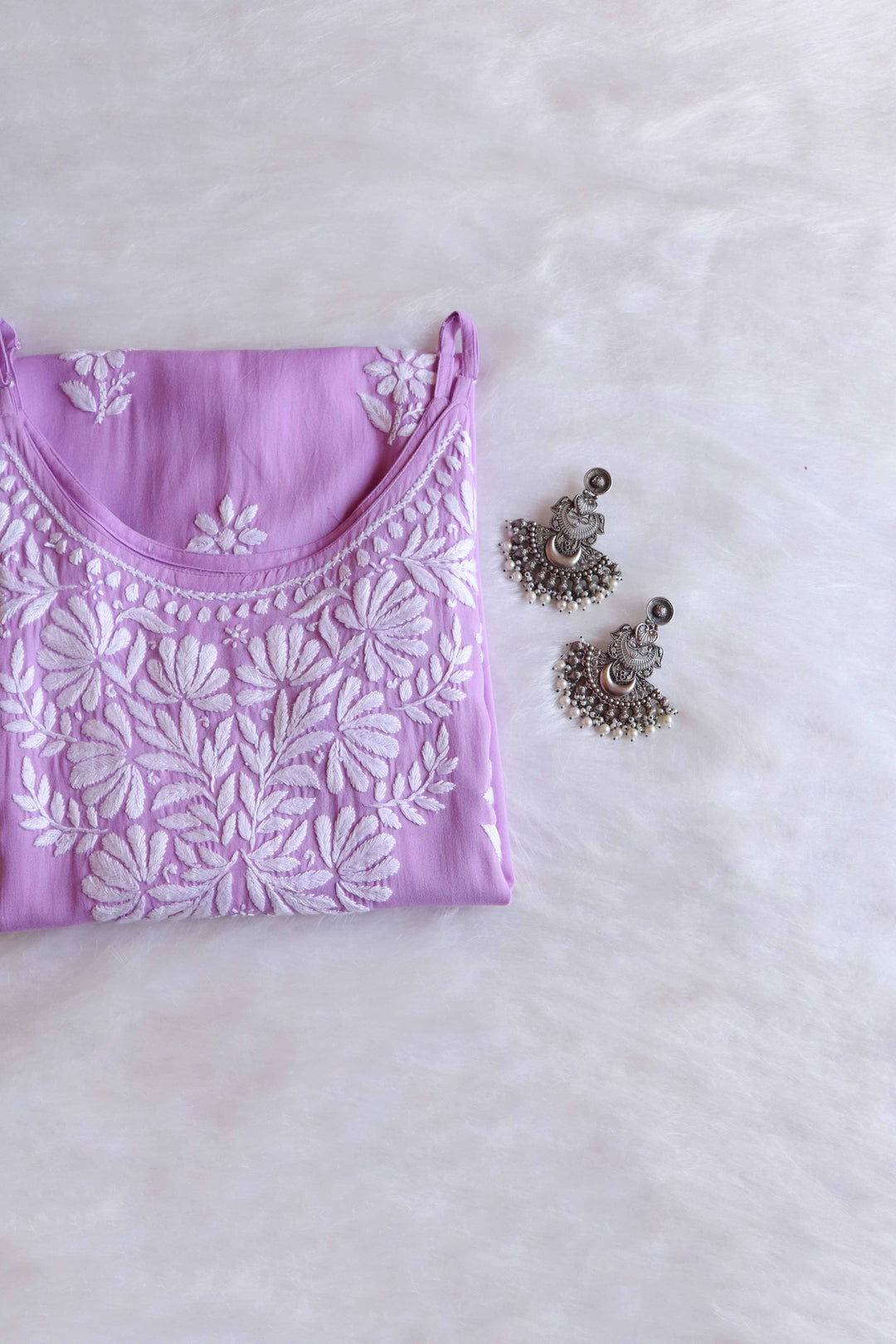 RUHI LAVENDER SLEEVELESS RAYON KURTA