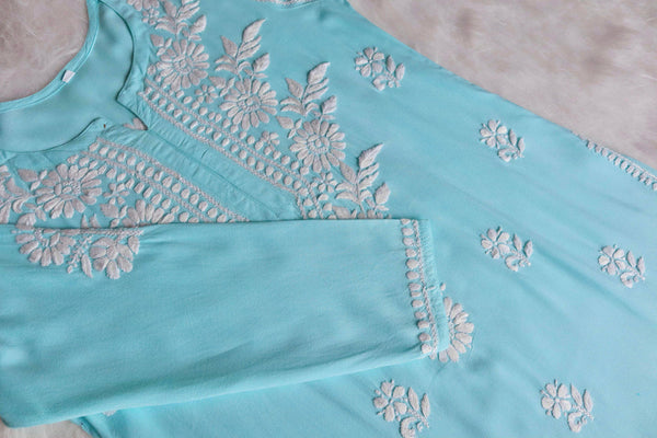 ZAINAB MINT GREEN RAYON KURTA PANT SET